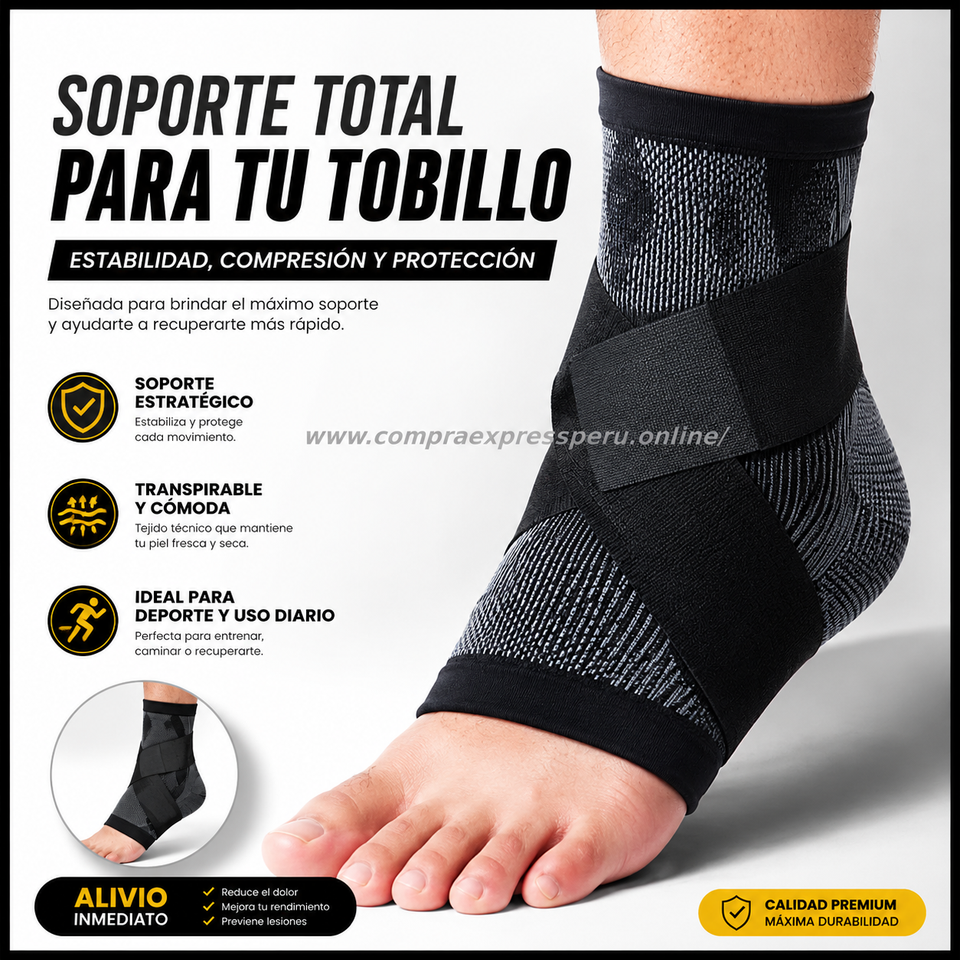 TOBILLERA DE COMPRESIÓN CON BANDAS ELÁSTICAS