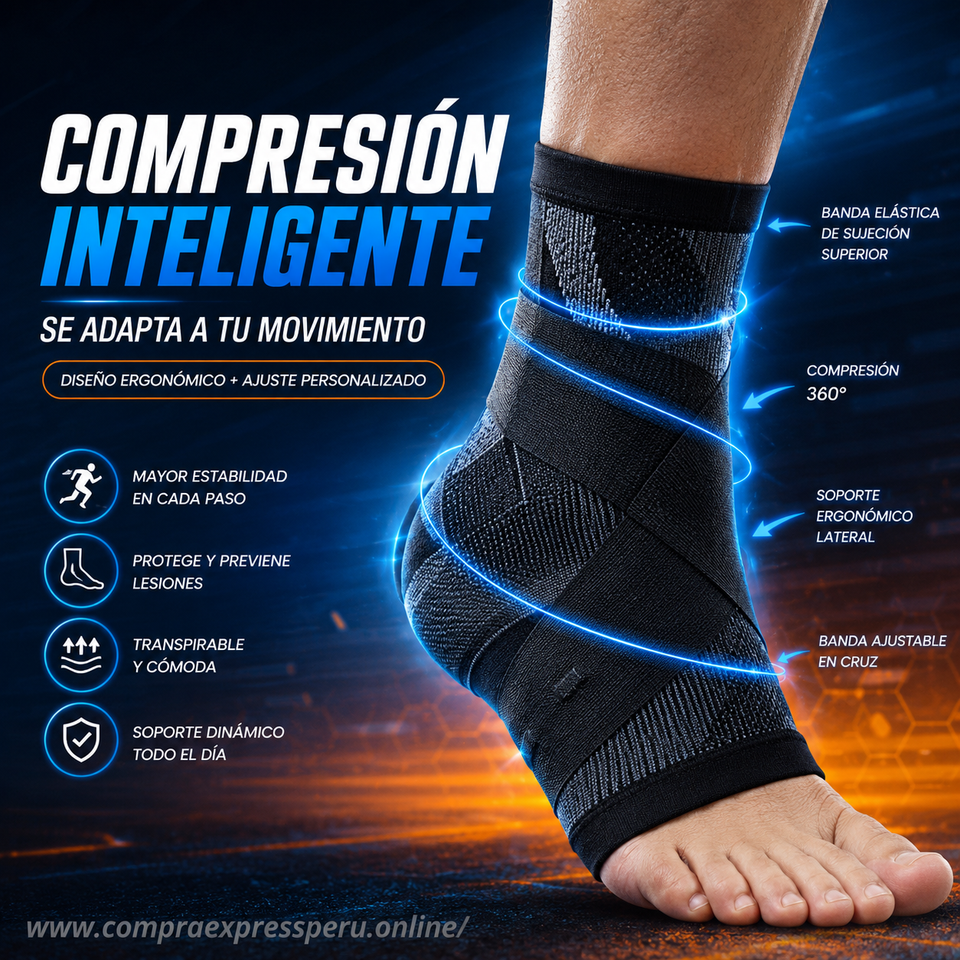 TOBILLERA DE COMPRESIÓN CON BANDAS ELÁSTICAS